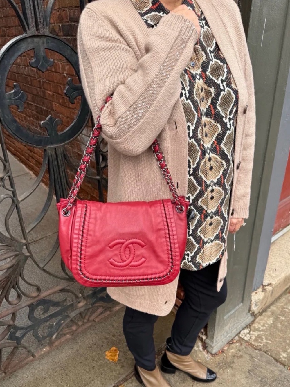 Chanel Red Leather Bag